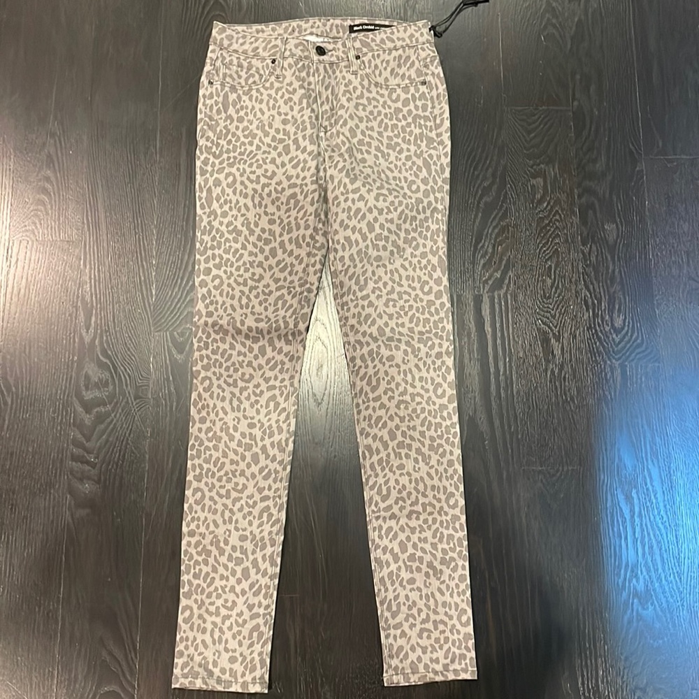 Black Orchid leopard-print skinny jeans